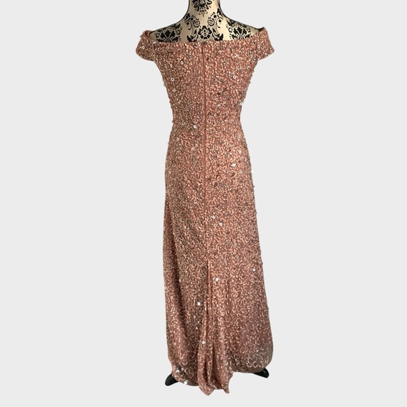 Adrianna Papell Sequin Off The Shoulder Gown - Picture 5 of 12